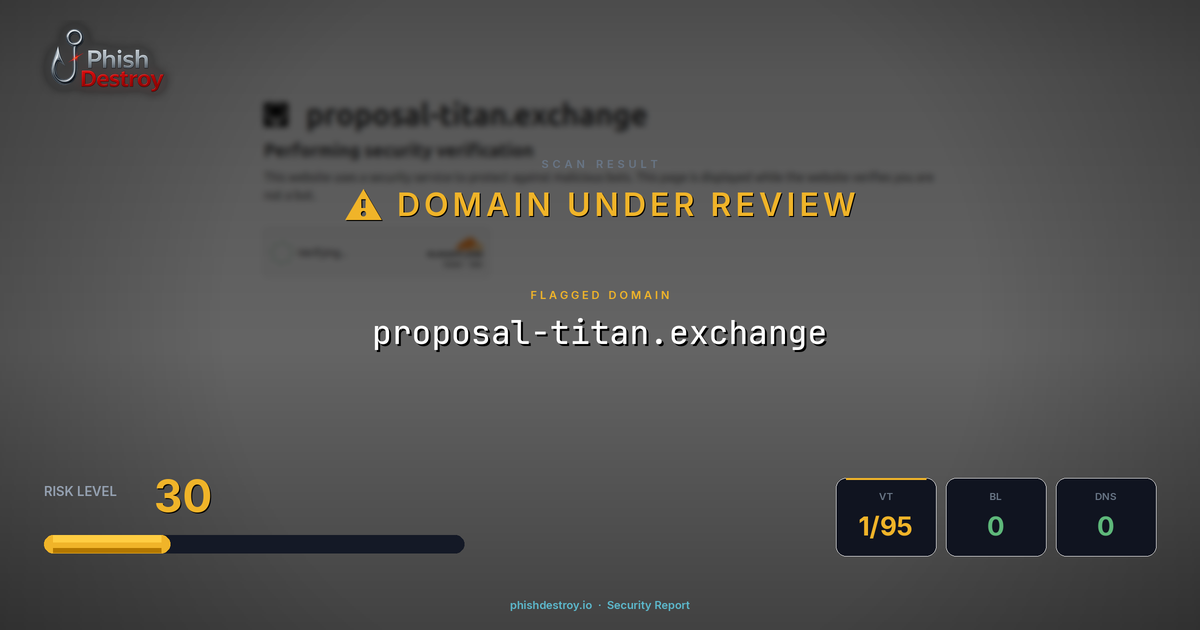 proposal-titan.exchange phishing report — threat analysis by PhishDestroy