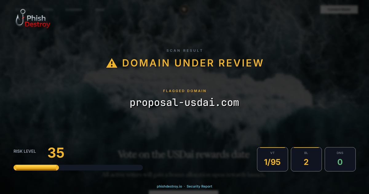 proposal-usdai.com phishing report — threat analysis by PhishDestroy