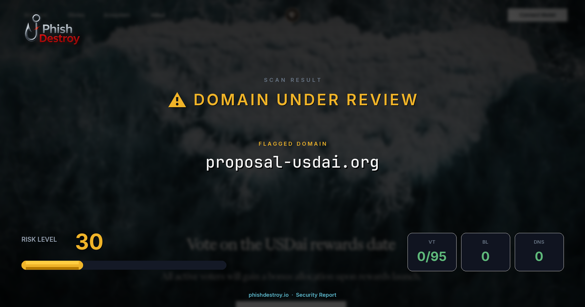 proposal-usdai.org phishing report — threat analysis by PhishDestroy