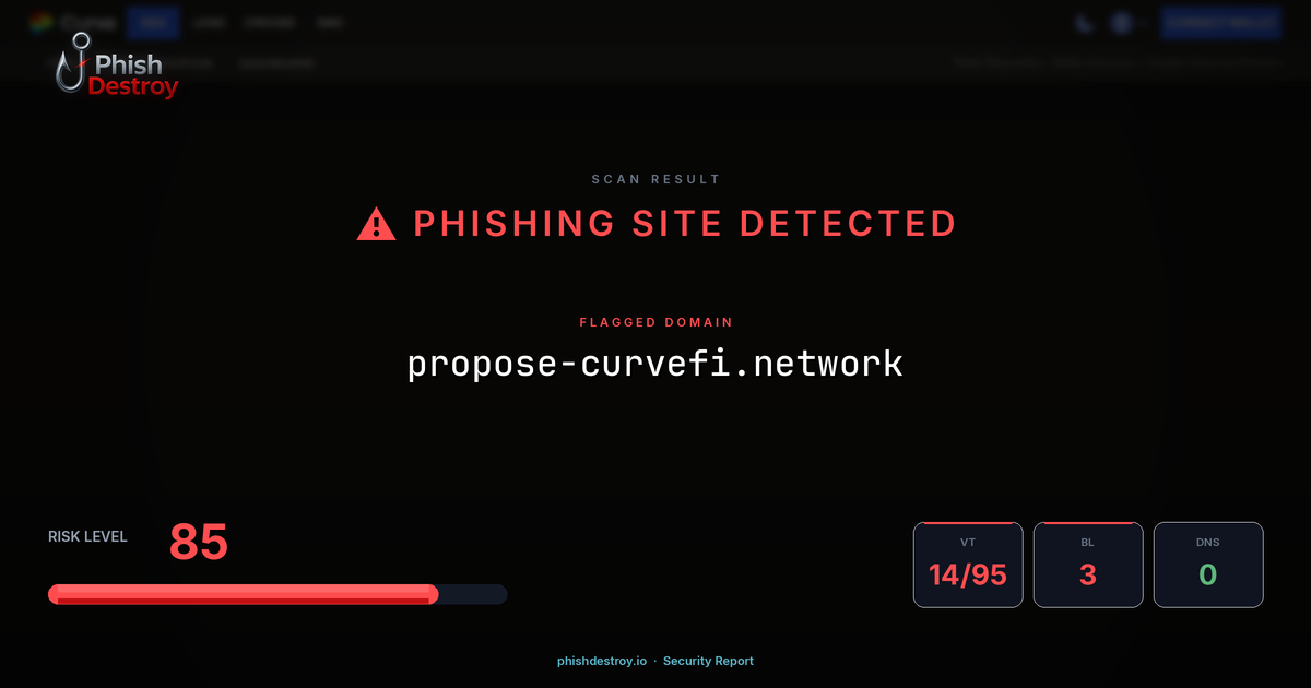 propose-curvefi.network phishing report — threat analysis by PhishDestroy