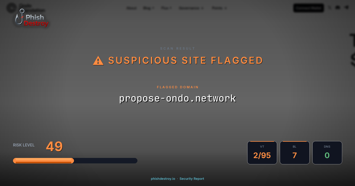propose-ondo.network phishing report — threat analysis by PhishDestroy