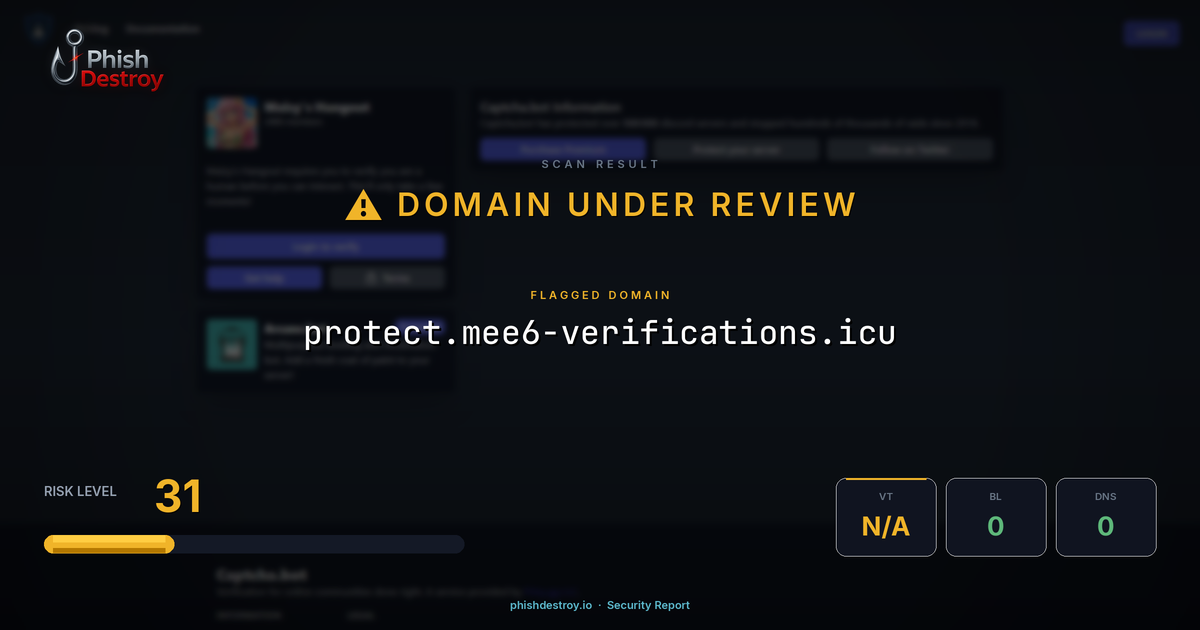 protect.mee6-verifications.icu phishing report — threat analysis by PhishDestroy
