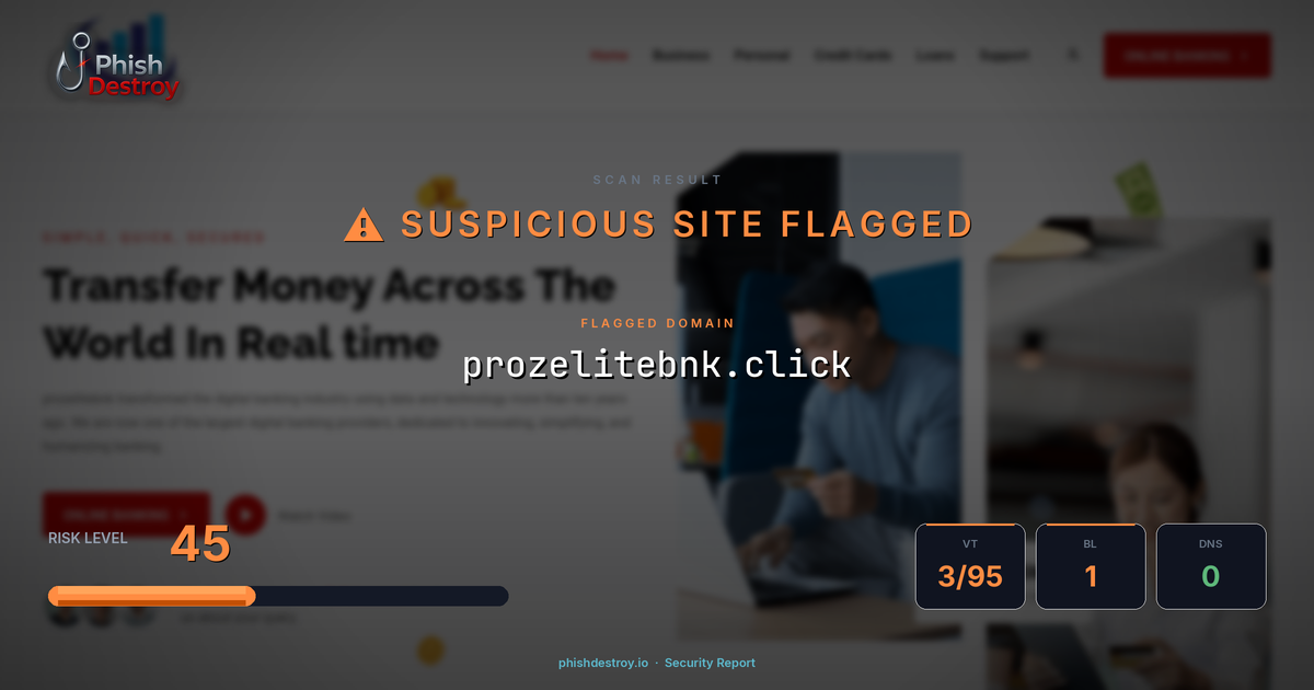 prozelitebnk.click phishing report — threat analysis by PhishDestroy
