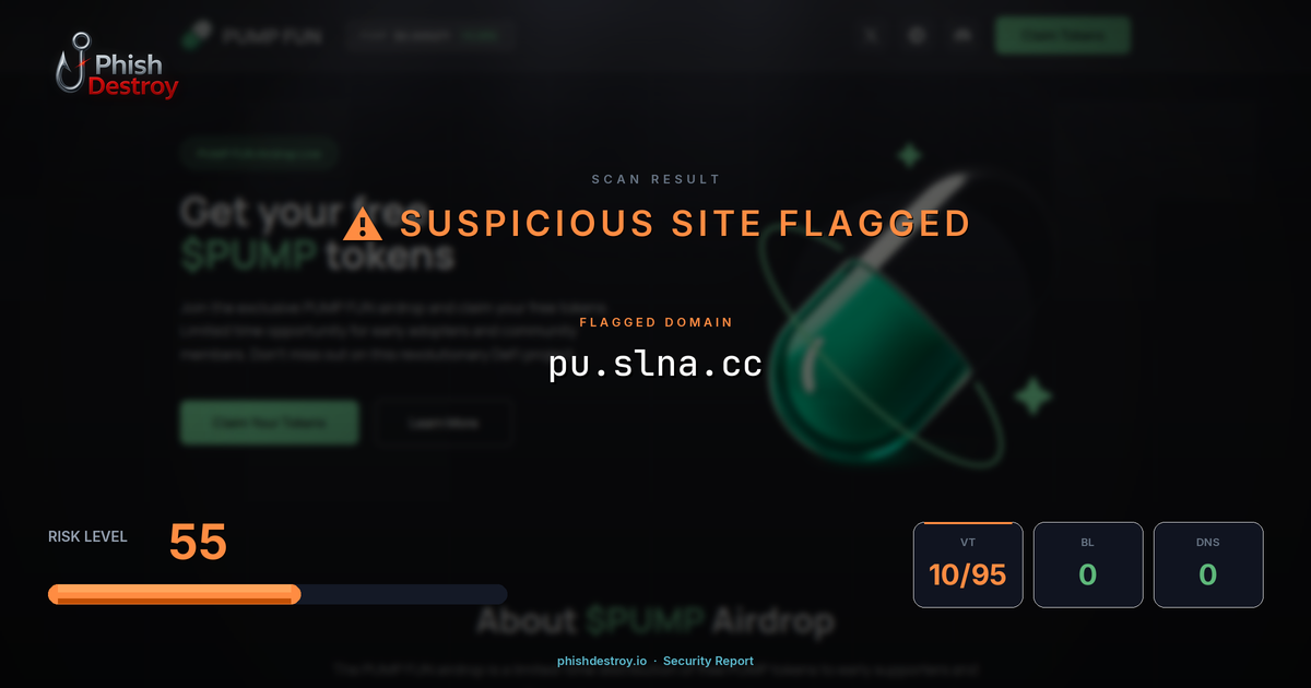 pu.slna.cc phishing report — threat analysis by PhishDestroy