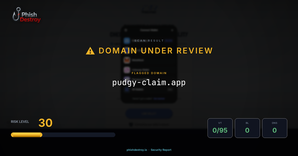pudgy-claim.app phishing report — threat analysis by PhishDestroy