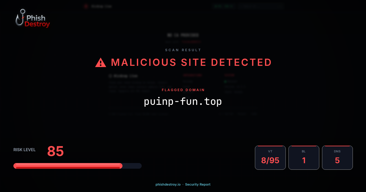 puinp-fun.top phishing report — threat analysis by PhishDestroy