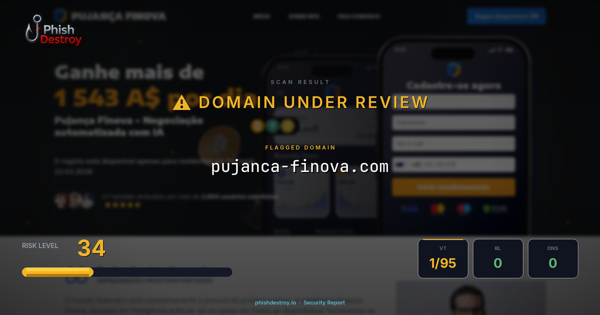 pujanca-finova.com phishing report — threat analysis by PhishDestroy