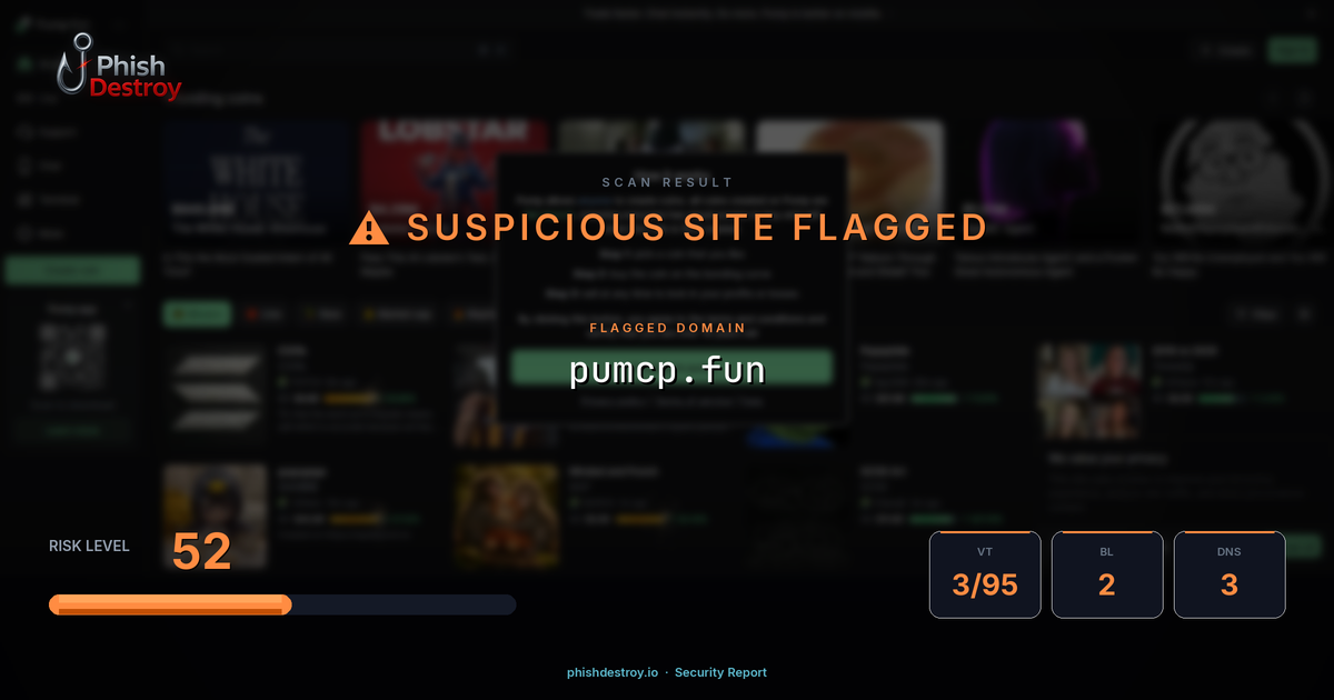 pumcp.fun phishing report — threat analysis by PhishDestroy