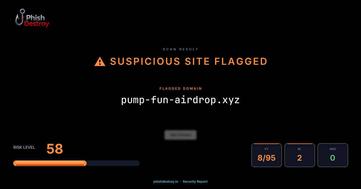 pump-fun-airdrop.xyz phishing report — threat analysis by PhishDestroy