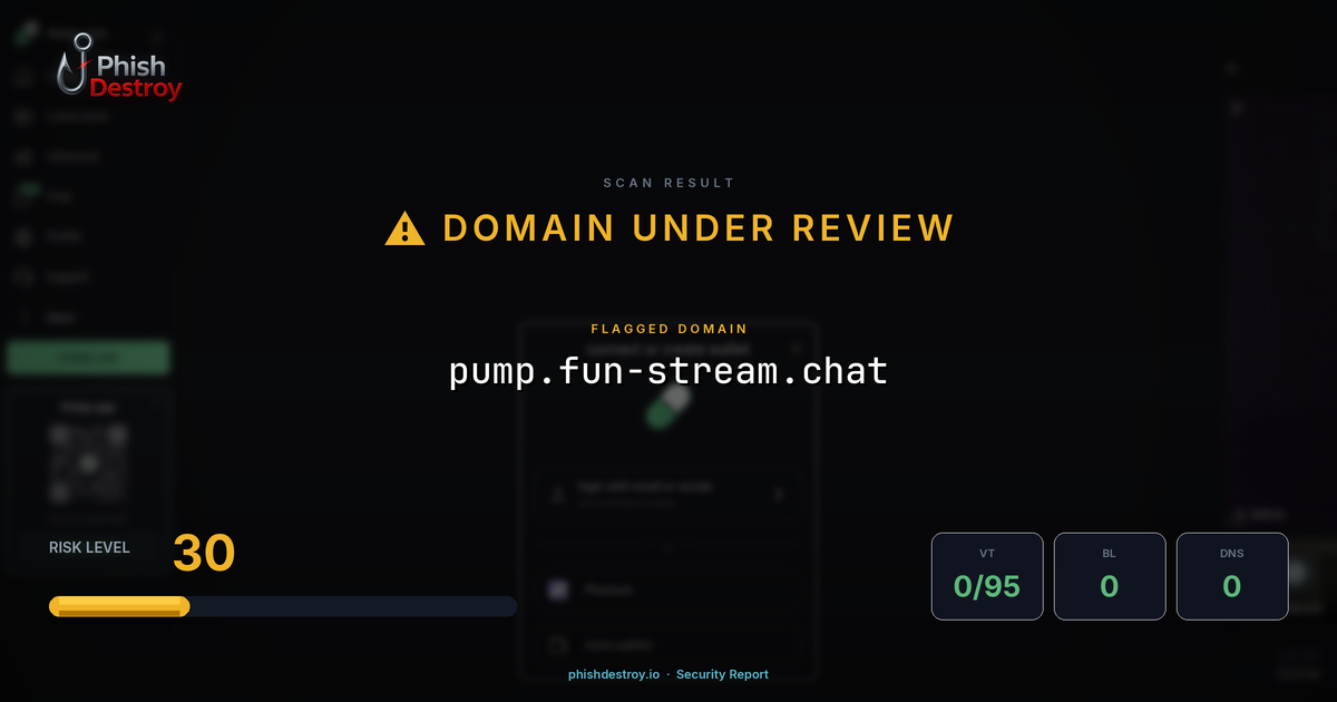 pump.fun-stream.chat phishing report — threat analysis by PhishDestroy