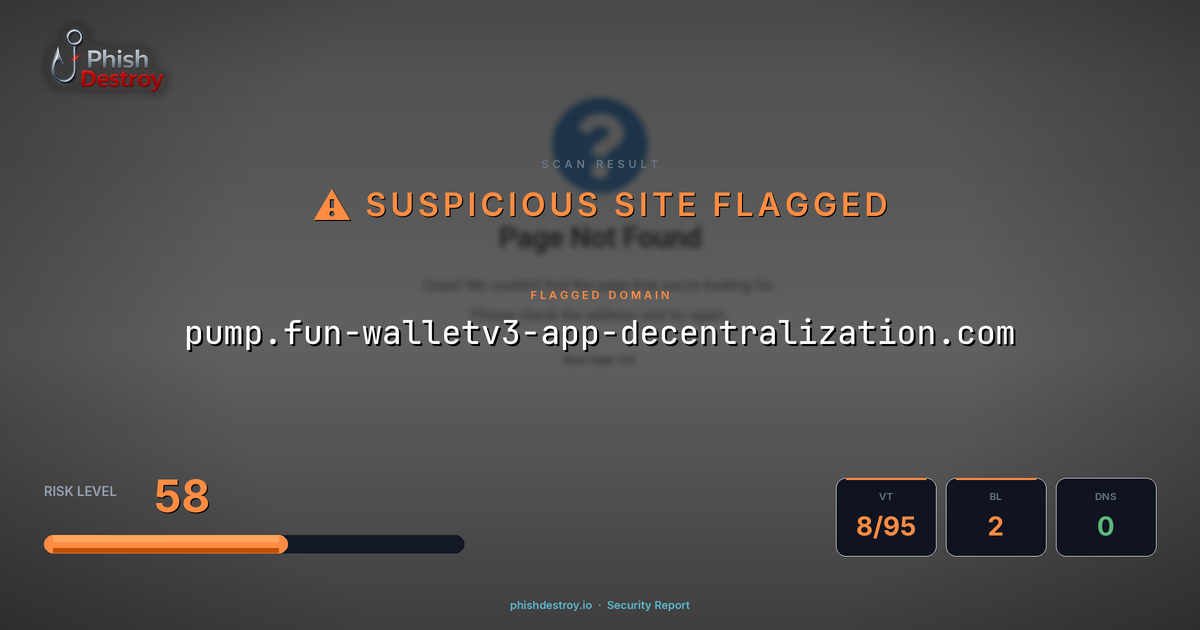 pump.fun-walletv3-app-decentralization.com phishing report — threat analysis by PhishDestroy
