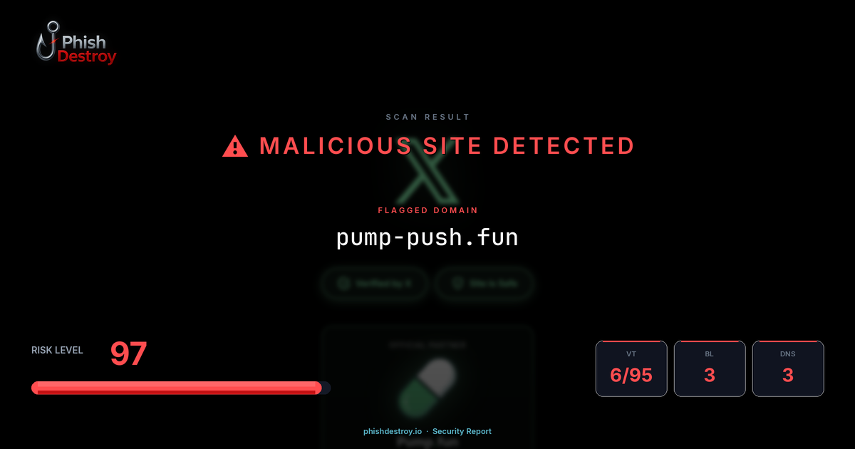 pump-push.fun phishing report — threat analysis by PhishDestroy