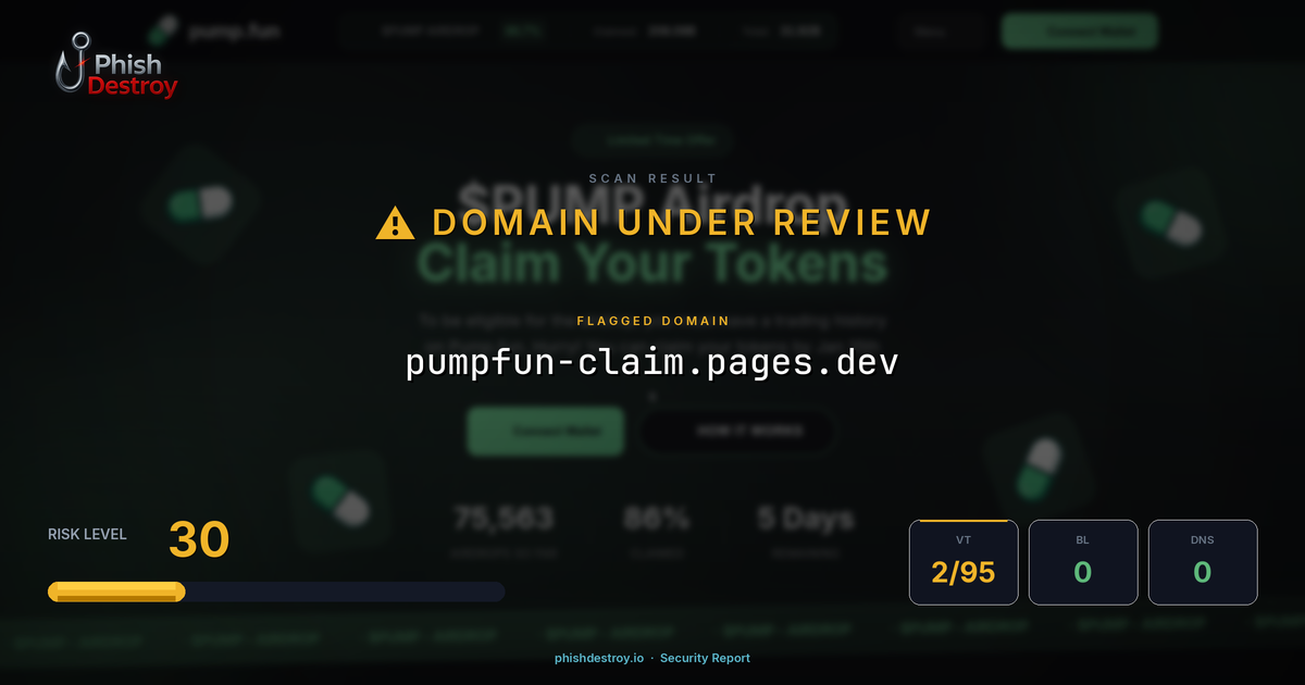 pumpfun-claim.pages.dev phishing report — threat analysis by PhishDestroy