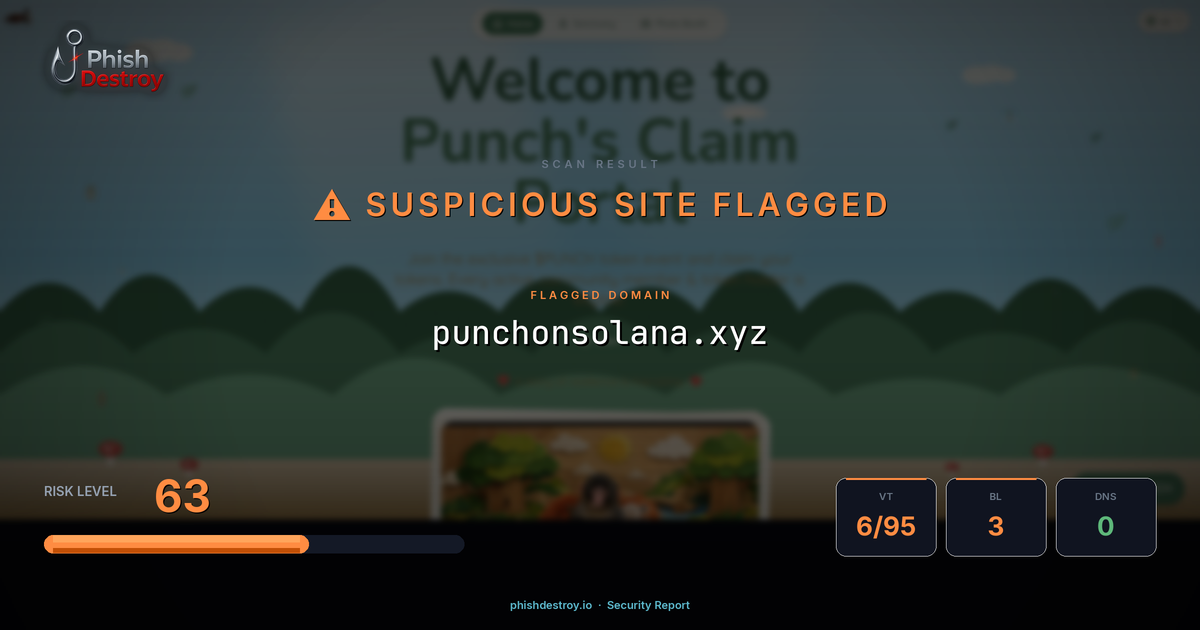 punchonsolana.xyz phishing report — threat analysis by PhishDestroy