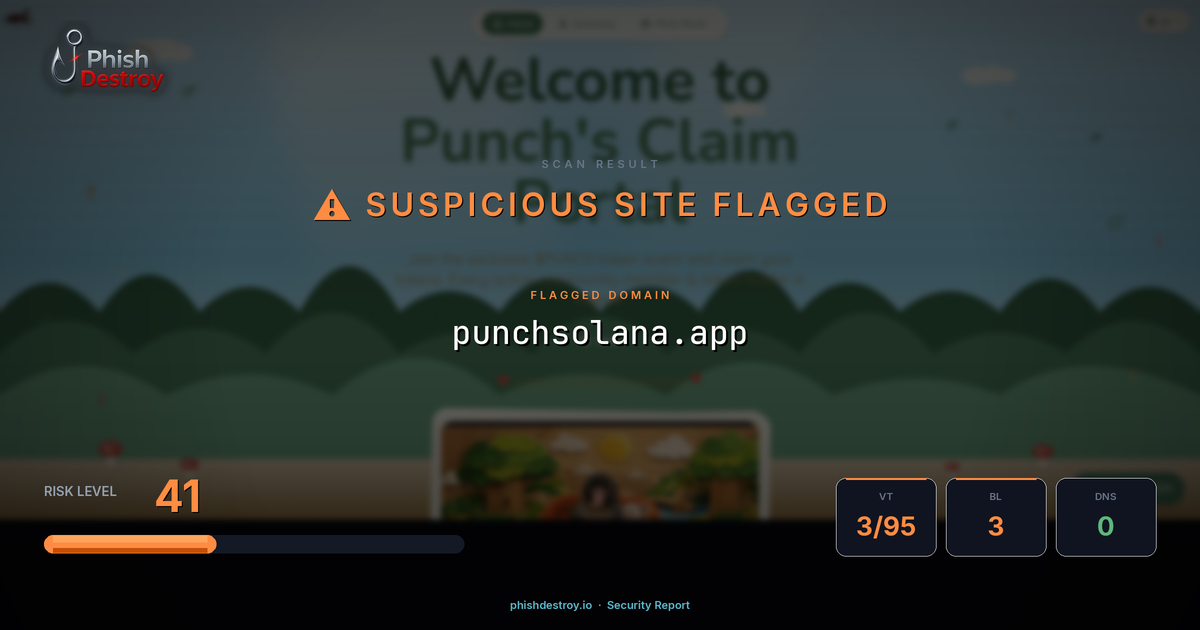 punchsolana.app phishing report — threat analysis by PhishDestroy