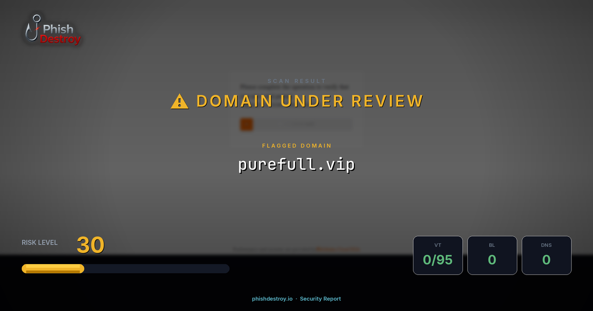 purefull.vip phishing report — threat analysis by PhishDestroy