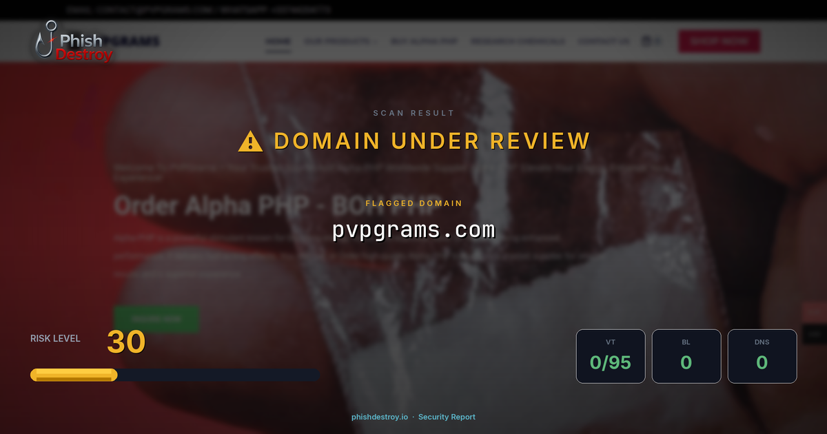 pvpgrams.com phishing report — threat analysis by PhishDestroy