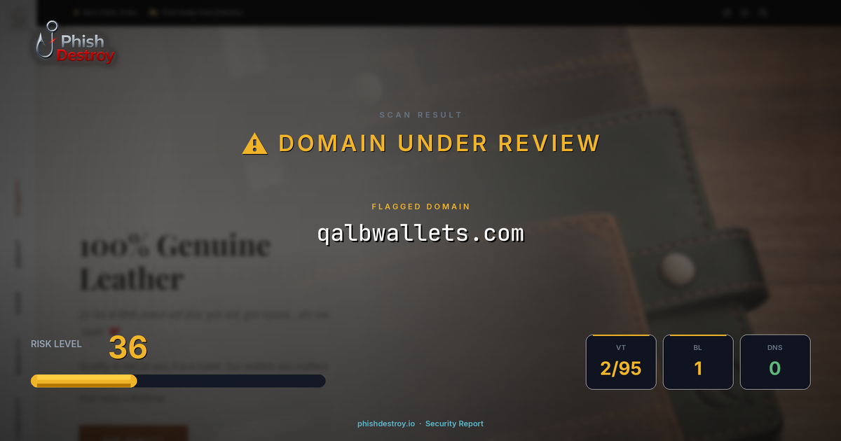 qalbwallets.com phishing report — threat analysis by PhishDestroy