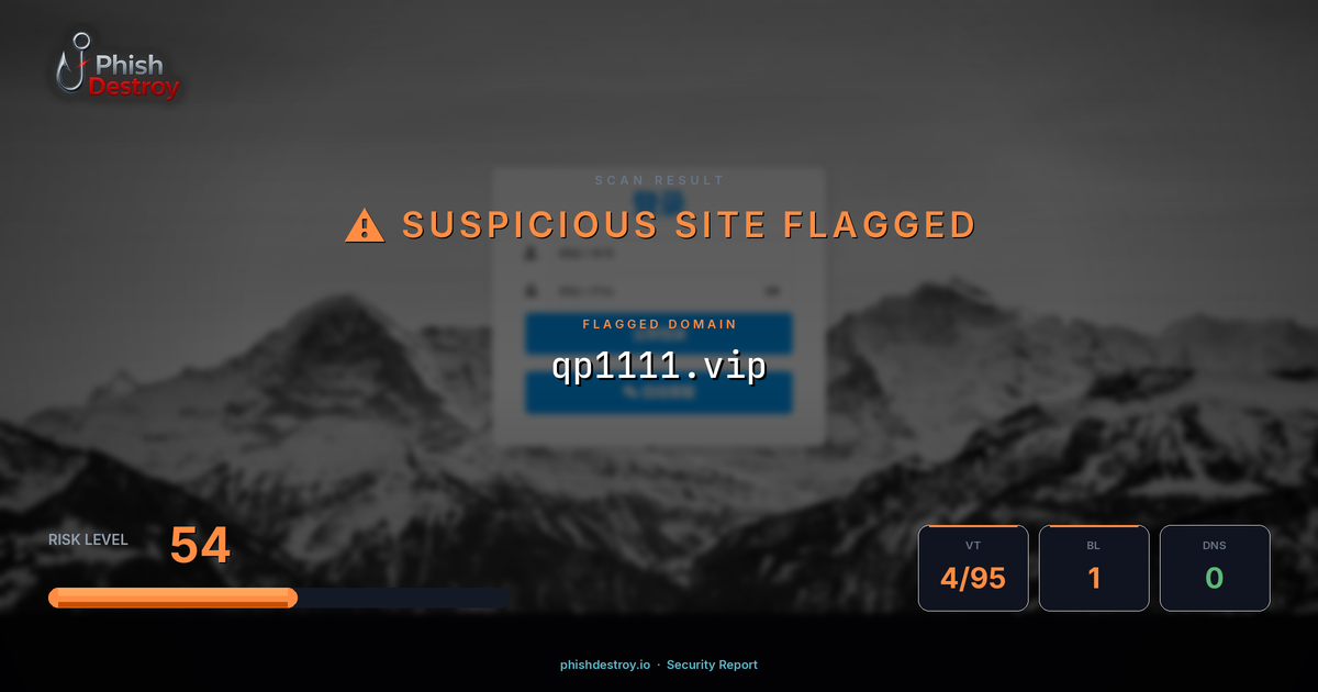 qp1111.vip phishing report — threat analysis by PhishDestroy