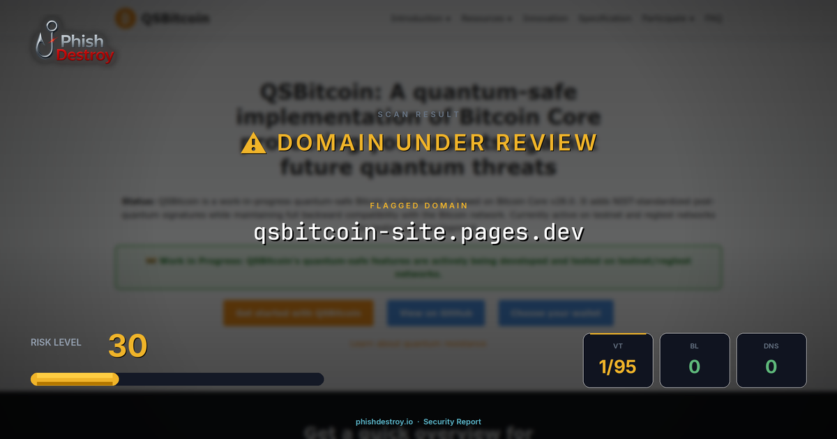 qsbitcoin-site.pages.dev phishing report — threat analysis by PhishDestroy