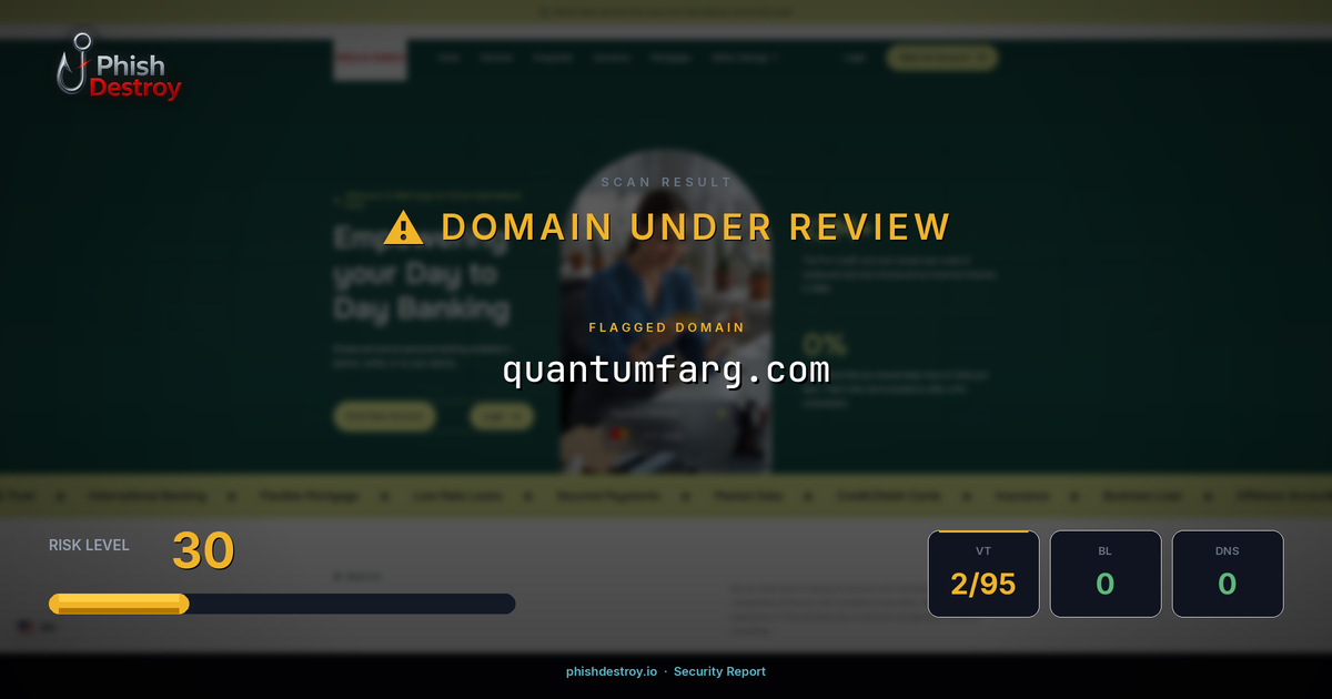 quantumfarg.com phishing report — threat analysis by PhishDestroy