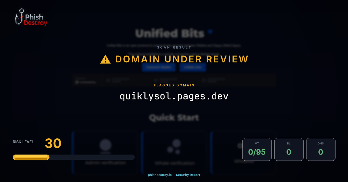 quiklysol.pages.dev phishing report — threat analysis by PhishDestroy