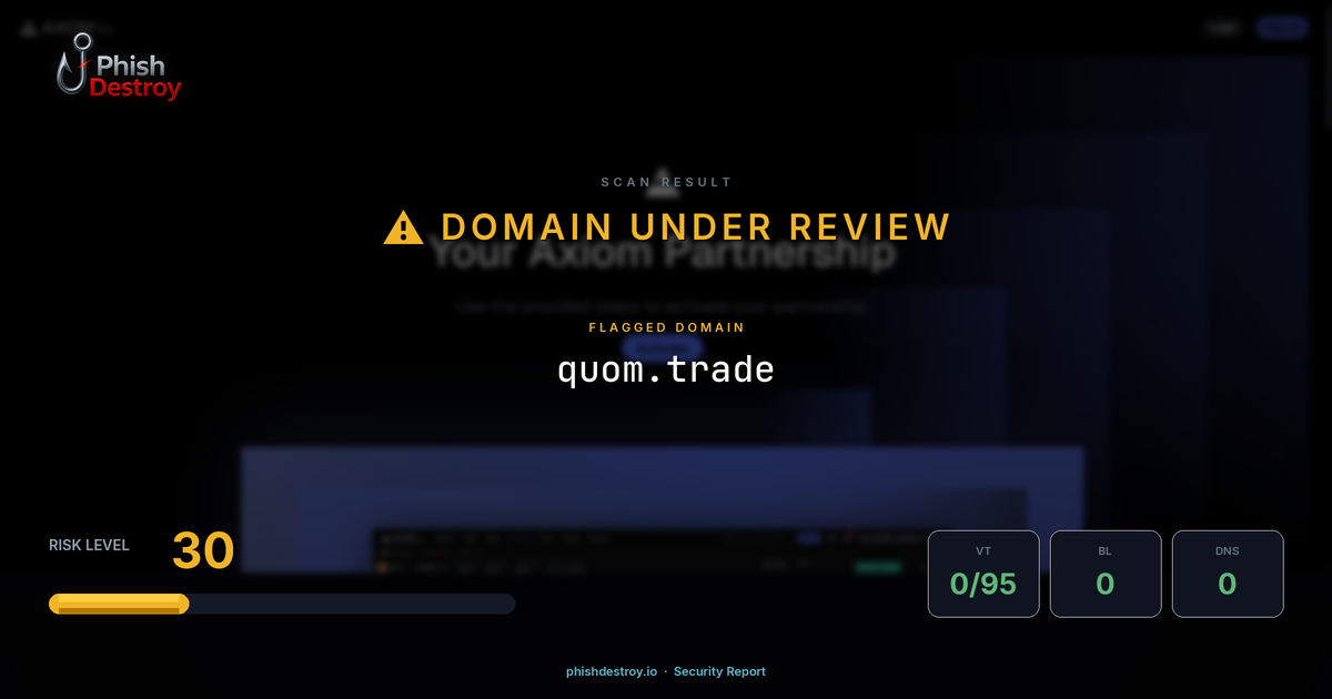 quom.trade phishing report — threat analysis by PhishDestroy