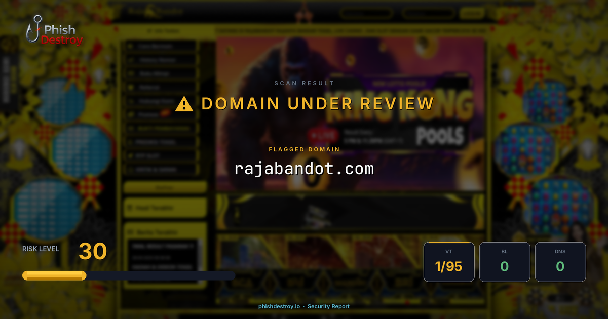 rajabandot.com phishing report — threat analysis by PhishDestroy