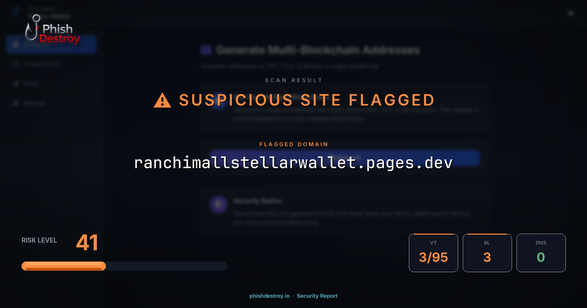 ranchimallstellarwallet.pages.dev phishing report — threat analysis by PhishDestroy