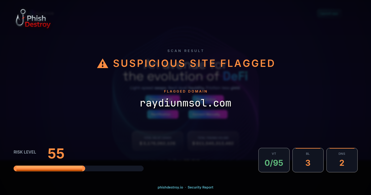 raydiunmsol.com phishing report — threat analysis by PhishDestroy