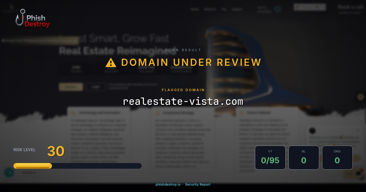 realestate-vista.com phishing report — threat analysis by PhishDestroy