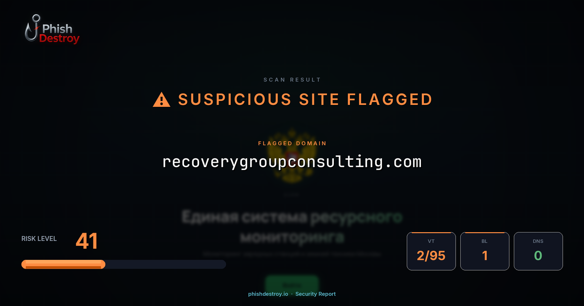 recoverygroupconsulting.com phishing report — threat analysis by PhishDestroy