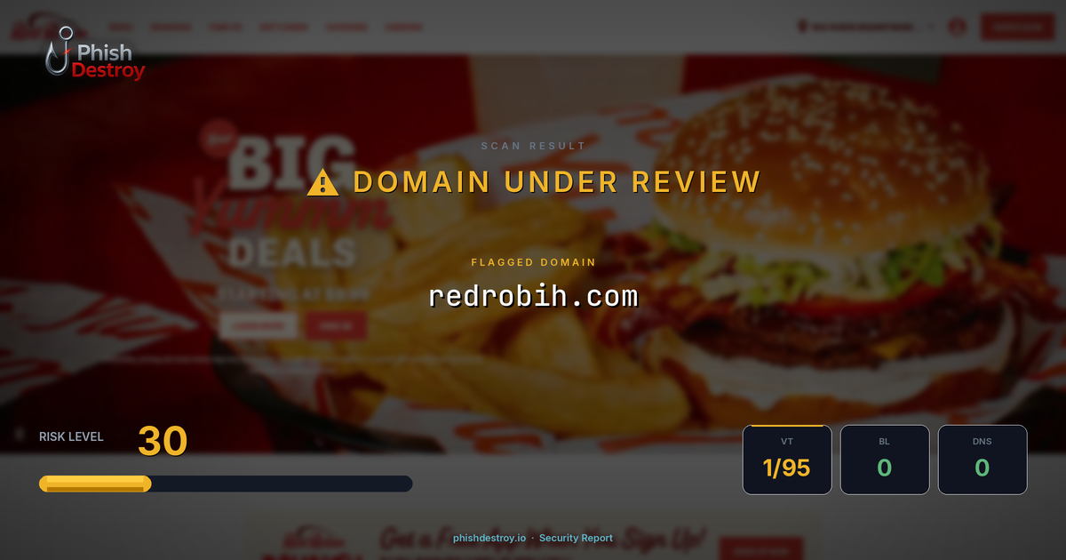 redrobih.com phishing report — threat analysis by PhishDestroy