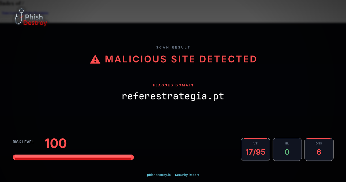 referestrategia.pt phishing report — threat analysis by PhishDestroy