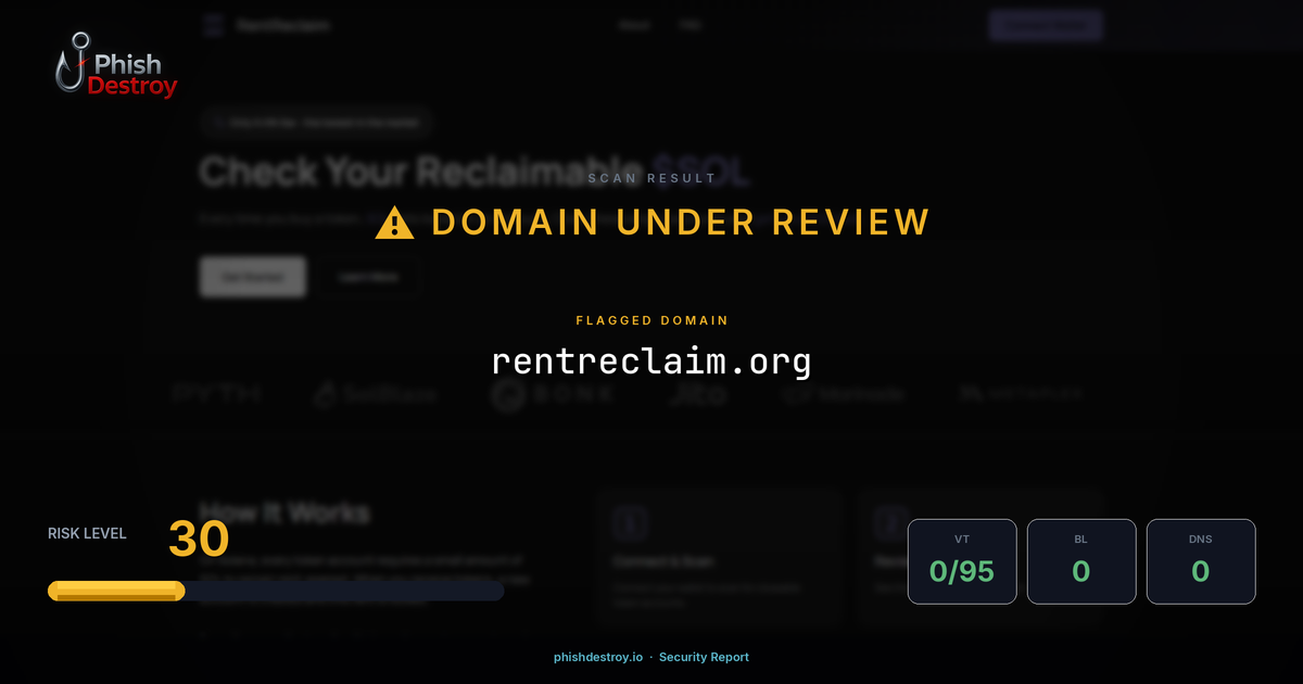 rentreclaim.org phishing report — threat analysis by PhishDestroy