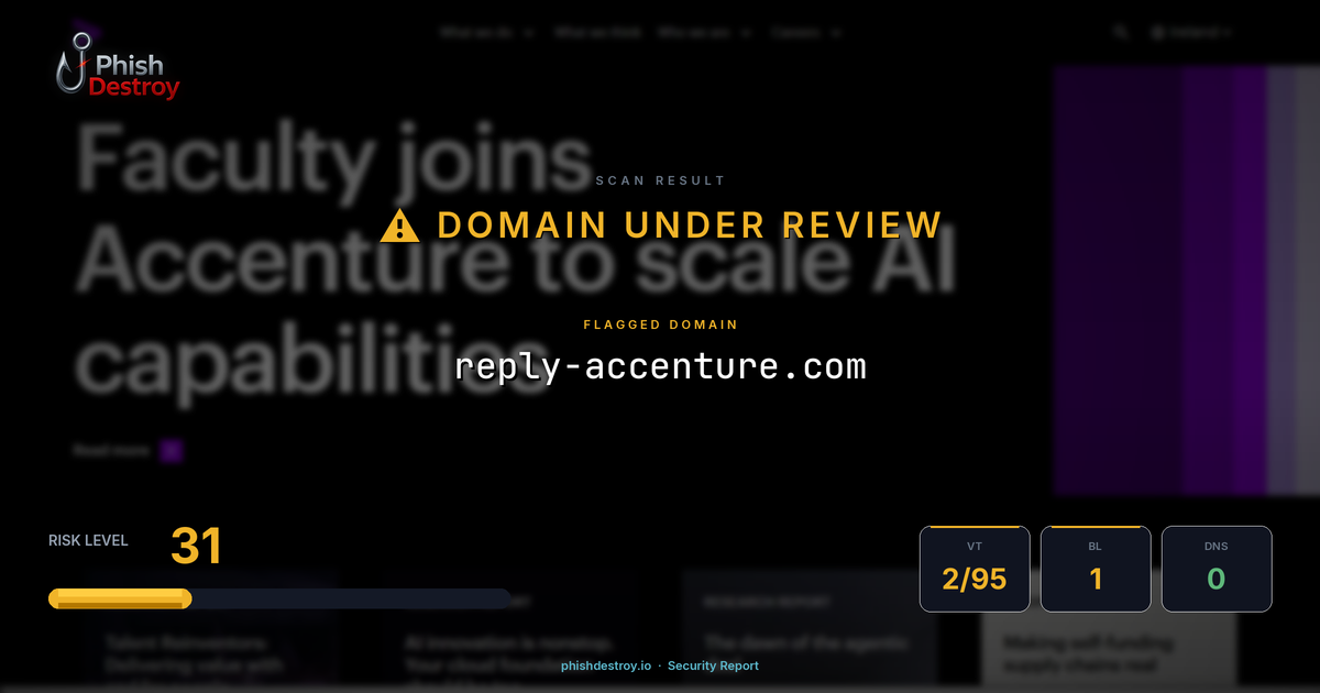 reply-accenture.com phishing report — threat analysis by PhishDestroy