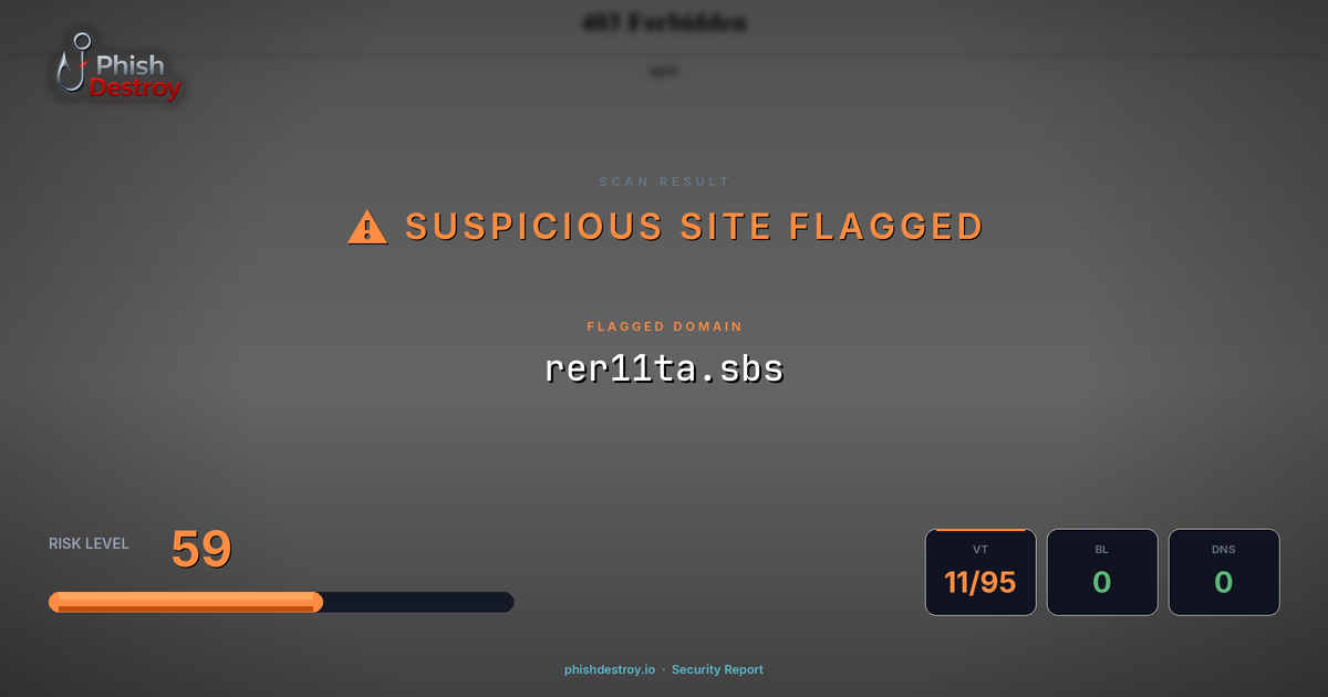 rer11ta.sbs phishing report — threat analysis by PhishDestroy