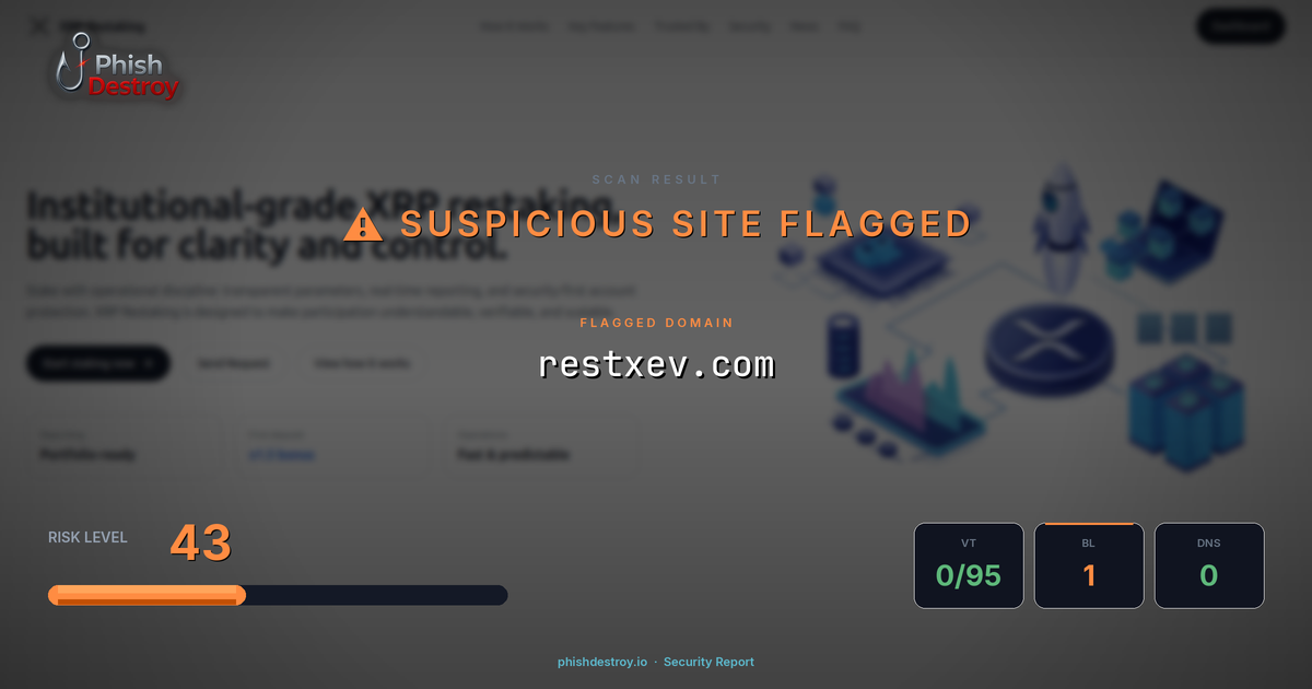 restxev.com phishing report — threat analysis by PhishDestroy