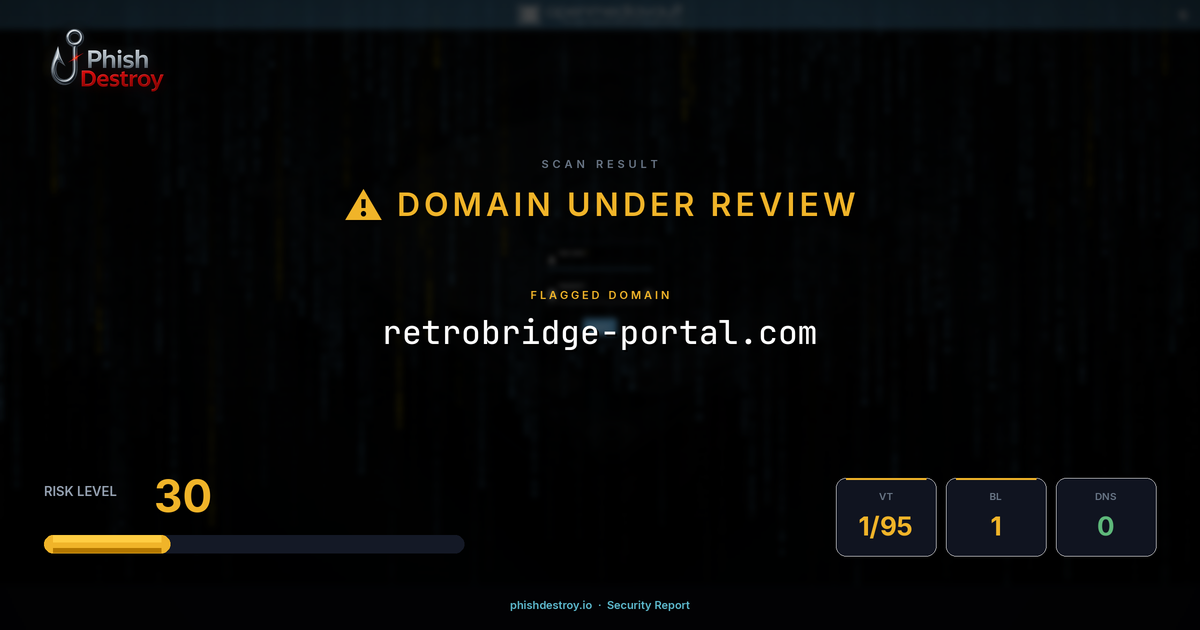 retrobridge-portal.com phishing report — threat analysis by PhishDestroy
