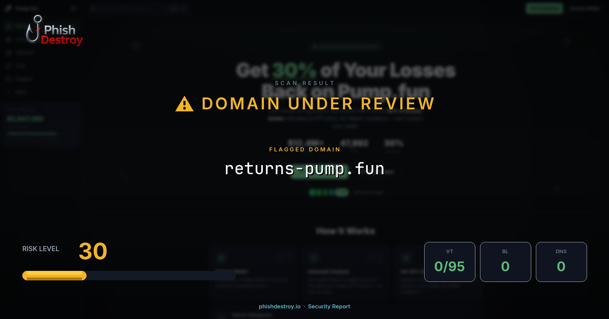 returns-pump.fun phishing report — threat analysis by PhishDestroy