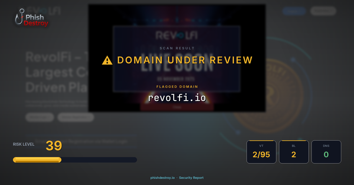 revolfi.io phishing report — threat analysis by PhishDestroy