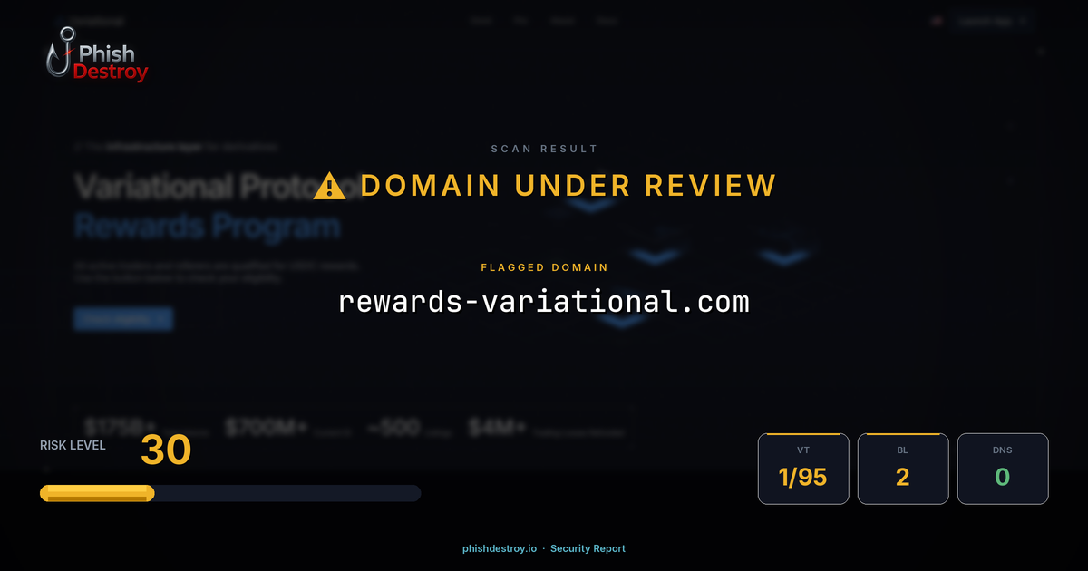 rewards-variational.com phishing report — threat analysis by PhishDestroy