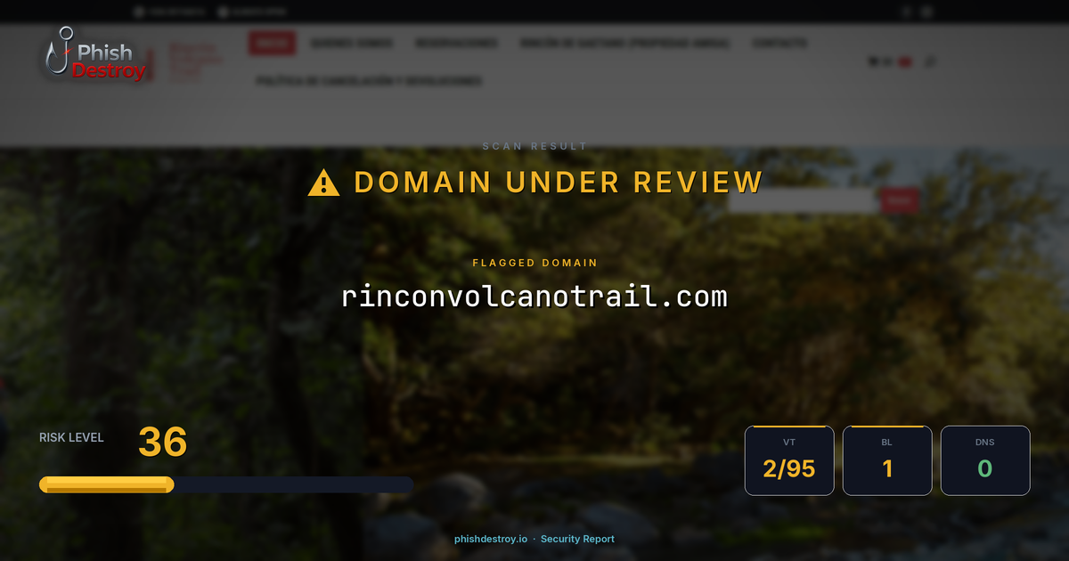 rinconvolcanotrail.com phishing report — threat analysis by PhishDestroy