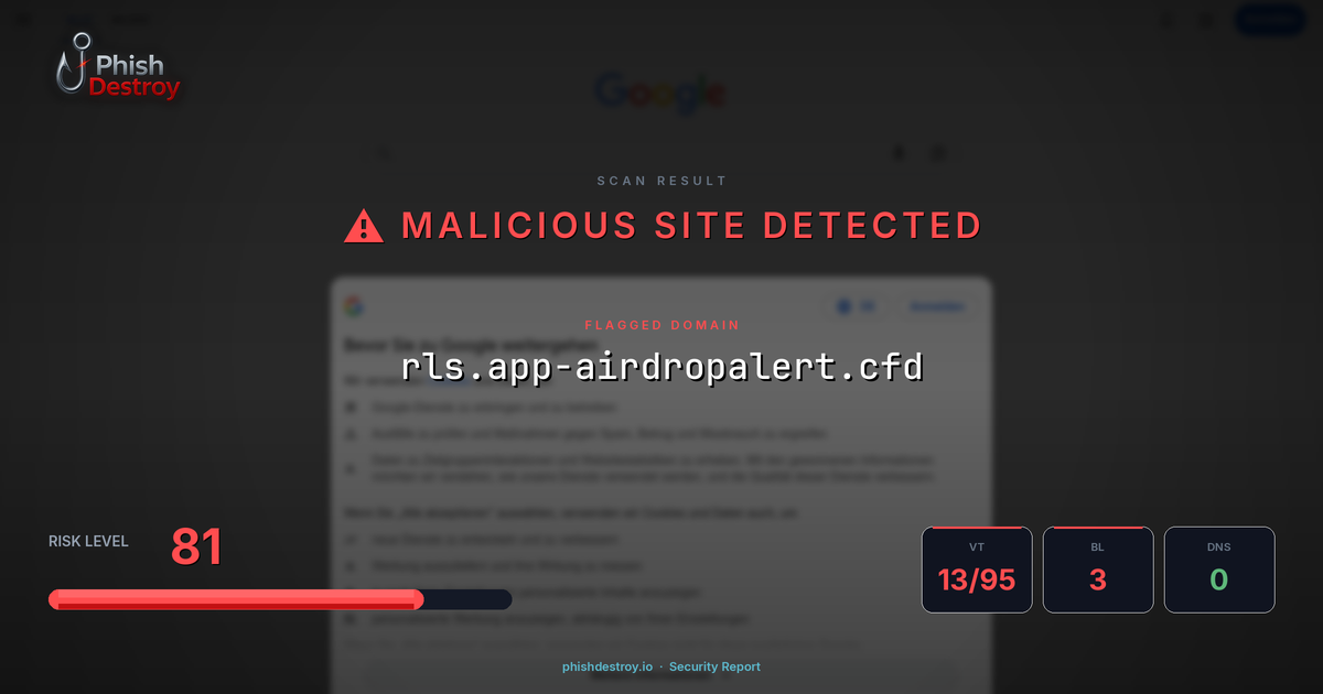 rls.app-airdropalert.cfd phishing report — threat analysis by PhishDestroy