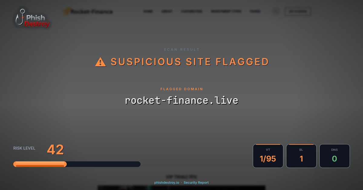 rocket-finance.live phishing report — threat analysis by PhishDestroy