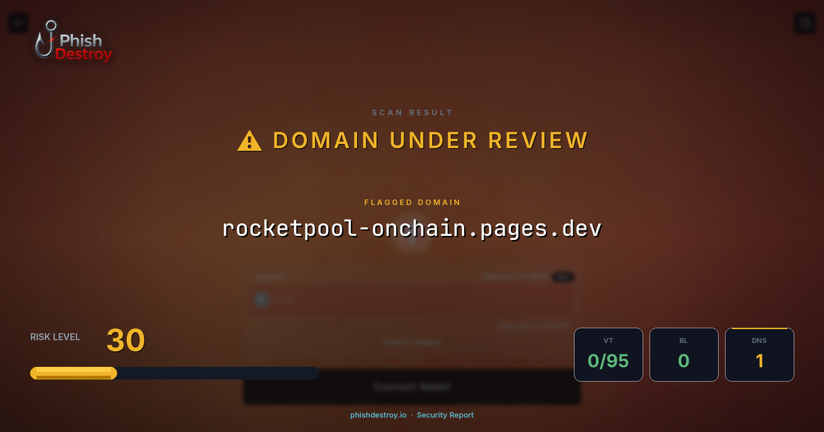 rocketpool-onchain.pages.dev phishing report — threat analysis by PhishDestroy