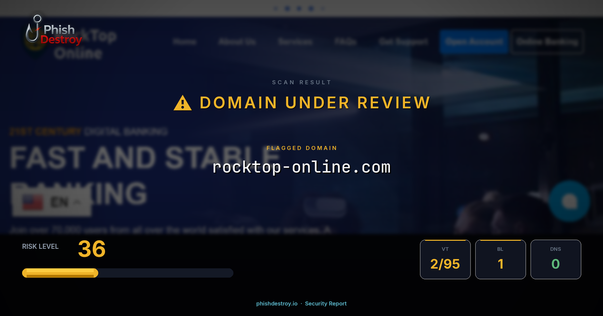 rocktop-online.com phishing report — threat analysis by PhishDestroy