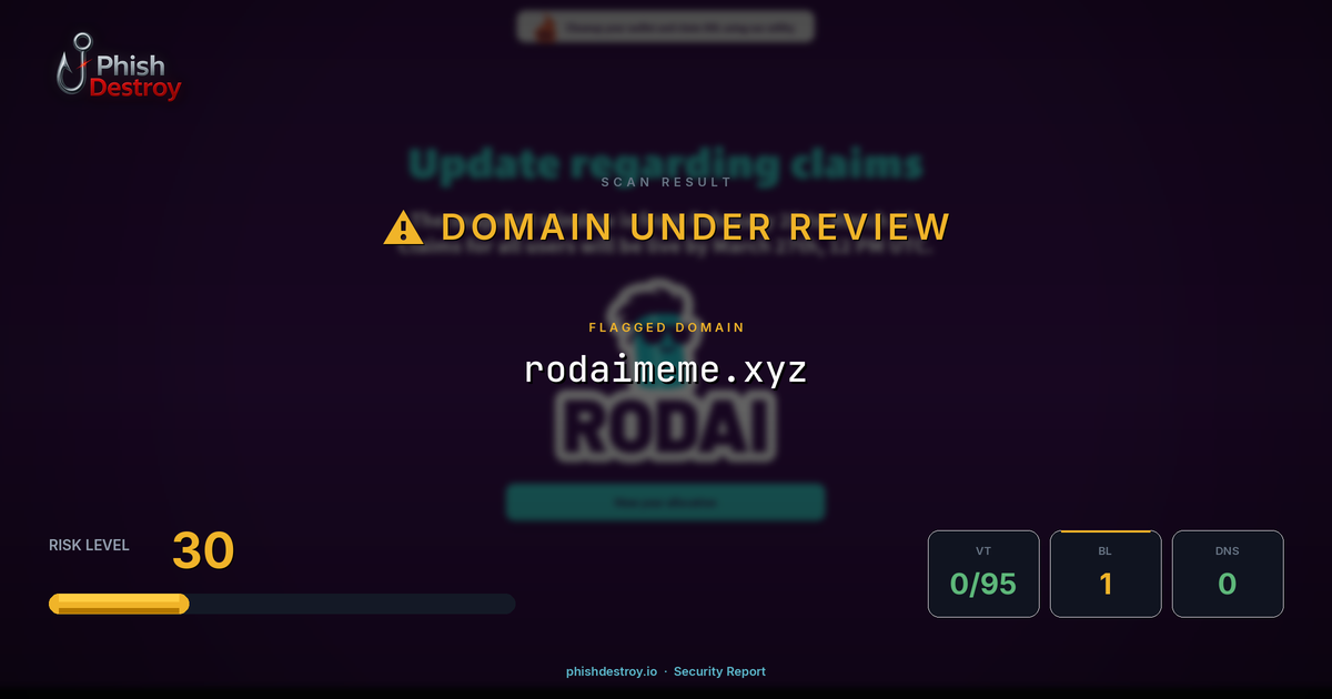 rodaimeme.xyz phishing report — threat analysis by PhishDestroy