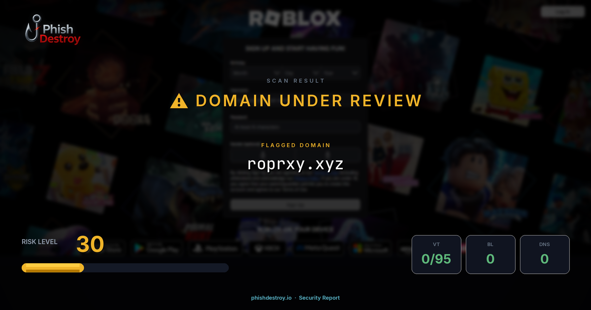 roprxy.xyz phishing report — threat analysis by PhishDestroy