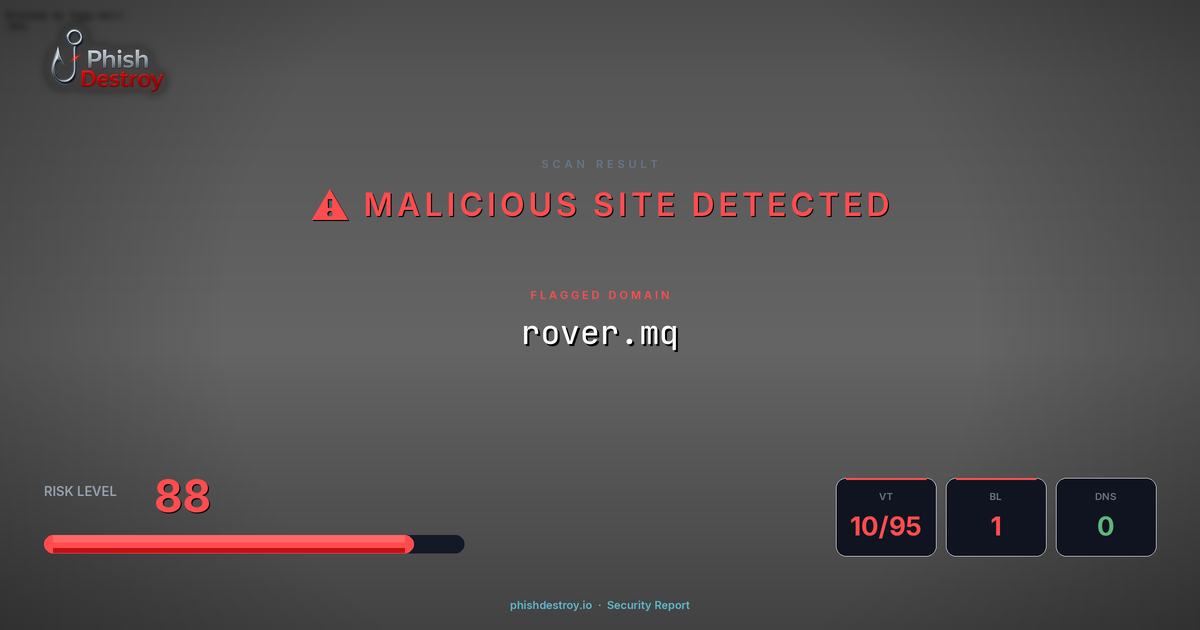 rover.mq phishing report — threat analysis by PhishDestroy